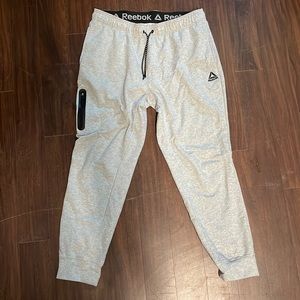 Reebok heather gray sweatpants joggers gym workout athletic large